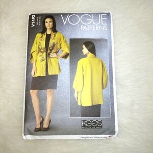 VOGUE V1493 Sz L-XL-XXL Misses Jacket, loose fitting unlined jacket